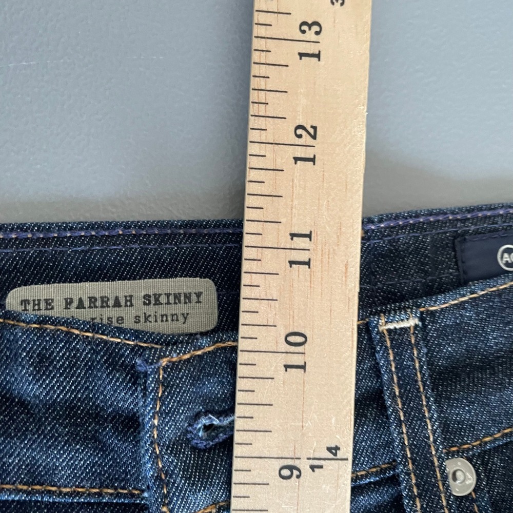 AG Adriano Goldschmied The Farrah Skinny High Rise Jeans Dark Indigo Blue 29‎ - Picture 11 of 11